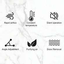 Calentador de coche de 12 V, descongelador, calentador portátil de coche, ventilador 2 en 1, con base giratoria de 360 grados, 120 W, calienta rápidamente el parabrisas descongelado y blanco niebla - Blanco - Ver 3