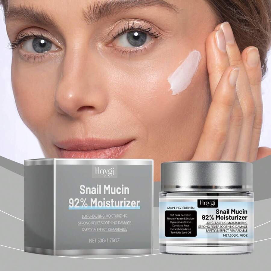 Hoygi Snail Moisturizing Cream Nourishing Moisturizing Face Care Hydrating Moisturizing Cream For Dull Skin,Snail Mucin 92% Moisturizer Daily Face Gel Cream, Crema De Baba De Caracol Original, Snail Secretion Filtrate Nourishing Cream, Moisturizer Face Cream Snail Mucin - Grey - View 1