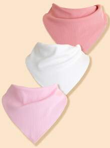 momscare Yếm trẻ em 3psc, Yếm dãi màu trơn, Yếm đa năng, Quà tặng cho trẻ sơ sinh, Đồ dùng cho trẻ sơ sinh - Nhiều màu - Xem 3