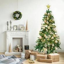 70mm/2.75" Shatterproof Clear Plastic Christmas Tree Ball Ornaments Set, Decorative Hanging Transparent Xmas Baubles With Stuffed Delicate Decorations - Champagne - View 7