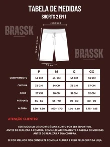 Men's 2 In 1 Dry Fit Lined Bermuda Shorts Gym Running Training With Elastane - azul real - Ver 5