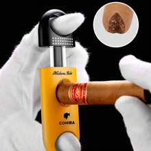 1 pieza Tijeras cortacigarro de acero inoxidable con hoja afilada, tijeras de corte en V y corte recto 2 en 1 para cigarros