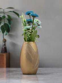 1 chiếc bình trang trí nhà hình chiếc lá tông vàng, phụ kiện trang trí thích hợp cho nhà bếp, phòng ngủ, phòng khách và lối vào Rama trang trí Rama, trang trí đám cưới, trung tâm, trang trí bàn, tiệc - Vàng - Xem 3