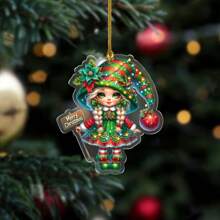 10 Mặt dây chuyền tiệc Giáng sinh vui vẻ cho bé gái, Móc chìa khóa Acrylic phẳng 2D, Phụ kiện xe hơi vui nhộn và ý tưởng quà tặng, Biển hiệu cây cảnh trong nhà, Mặt dây chuyền móc chìa khóa ba lô, Gương xe hơi, Móc chìa khóa, Quà tặng tiệc ngày lễ - Nhiều màu - Xem 4