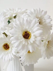 6/12 pezzi di gerbere africane artificiali, fiori di gerbera africani in seta artificiale, girasoli finti in blocco, profumo di fiori finti per matrimoni, profumo da sposa, feste, decorazione domestica e da cucina, decorazione da giardino, piante da esterno, giardinaggio, fiori finti, decorazione autunnale