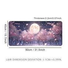 Sakura Moon Anime-Themed Mouse Pad, Large Office Desk Pad, Gaming Keyboard Pad, Multiple Sizes Available, Extra-Large And Thick, Anti-Slip , Precision Stitching, Washable, Easy To Care For, Suitable For Home Use, Office Work, And Writing Desks,Mousepad Back To School Gaming Mouse Pad Desk Accessories Office Supplies Office Desk Accessories Mouse Pad For Desk - Moon Cherry Blossom - View 14