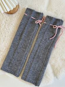 1 双女式蝴蝶结护腿套，宽松针织护腿套，韩版 - 彩色 - 查看 8