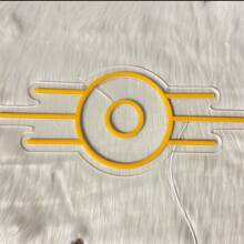 Biển báo đèn LED Neon chủ đề bức xạ - Nguồn điện USB, Điều khiển công tắc treo tường, Đèn Neon đa năng cho phòng chơi game, Thiết lập máy tính để bàn - Màu vàng - Xem 9