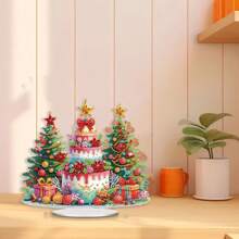 1 件圣诞树钻石画套件 - DIY 5D 亚克力钻石艺术，带不对称形状水晶，是节日和派对装饰的独特礼物 - 彩色 - 查看 6