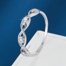 1 件优雅眼形锆石镶嵌女士戒指 - 彩色 - 查看 2