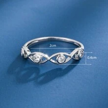 1 件优雅眼形锆石镶嵌女士戒指 - 彩色 - 查看 4