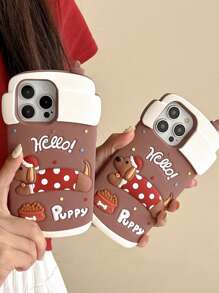 1pc Dachshund Dog Silicone Protective Case, Anti-Drop, Compatible With IPhone 13/13Pro/13ProMax/14/14Pro/14ProMax/15/15Pro/15ProMax/16/16Pro/16ProMax