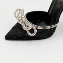 Zapatilla de fiesta con brillos - Negro - Ver 2