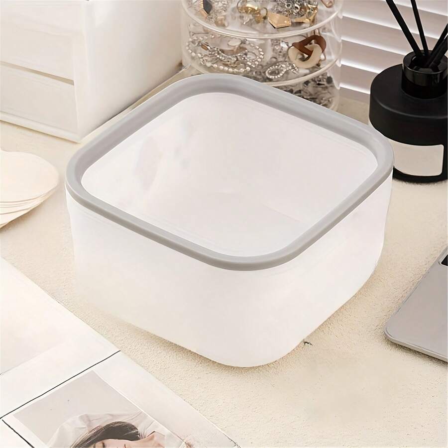1pc Miniature Desktop Trash Can With Lid, Cute Countertop Garbage Bin