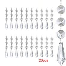 30 قطعة من الأعمدة البلورية الأكريليكية الجليدية، ديكورات شتوية على شكل أشجار، زخارف بلورية معلقة، لأجراس الإنارة، ديكورات الزهور، لديكور المنزل والغرفة والمكتب، لديكور الزفاف والنوافذ والمنزل في أعياد الحب والسنة الجديدة والفصح وعيد الأم وعيد الميلاد