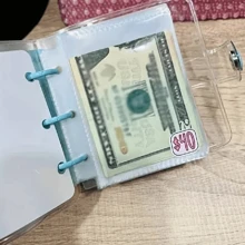 1 件创意 1,000 美元储蓄挑战活页夹，带信封，耐用亮面 PVC，圣诞礼物省钱挑战短钱包 - 彩色 - 查看 5