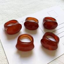 1 件天然水晶玛瑙宝石指环、石英宝石拇指环、个性化独特戒指、财富、运气、时尚男女珠宝、情侣戒指、订婚戒指、家庭礼物、圣诞节和各种节日派对礼品戒指、水晶礼品（礼盒）