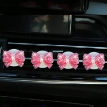 1 cái/2 cái/3 cái/4 cái Nơ hồng bóng hình kẹp cửa gió ô tô Máy khuếch tán hương thơm không khí, Máy khuếch tán hương thơm ô tô kèm miếng lót thơm, Thích hợp cho ô tô, văn phòng, nhà bếp, phòng tắm, nhà thú cưng, trang trí phòng - Nhiều màu - Xem 3