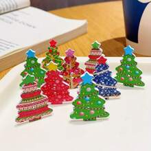 50PCS Red Wooden Butterfly Shape Buttons - Decorative DIY Craft Supplies For Scrapbooking, Clothing, Wedding, Party Decor - Vintage Style Jute Ribbon Rope Cord Embellishments Christmas Tree Button