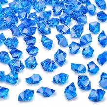 90 克优质蓝色亚克力假冰石，塑料亚克力石碎冰块钻石宝石适用于花瓶填充物和装饰 - 藍白色 - 查看 11
