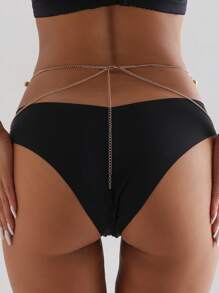 1pc Christmas Reindeer Bell Decor Waist Chain, Double Layer Versatile Body Chain Summer - Multicolor - View 2