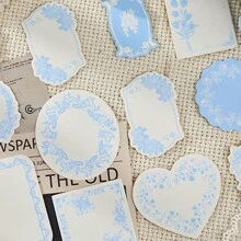 30 pièces/paquet Feuilles de papier mémo simples et créatives gaufrées, matériel artisanal décoratif DIY, cadeau de fête, fournitures de scrapbooking personnalisées et de papeterie scolaire - Multicolore - Voir 3