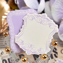 30 pièces/paquet Feuilles de papier mémo simples et créatives gaufrées, matériel artisanal décoratif DIY, cadeau de fête, fournitures de scrapbooking personnalisées et de papeterie scolaire - Multicolore - Voir 5