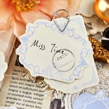 30 pièces/paquet Feuilles de papier mémo simples et créatives gaufrées, matériel artisanal décoratif DIY, cadeau de fête, fournitures de scrapbooking personnalisées et de papeterie scolaire - Multicolore - Voir 9
