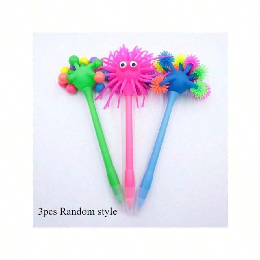 Bút Squishy 3 chiếc - Bút Kawaii & Vui nhộn, Tuyệt vời để Giảm căng thẳng, Văn phòng phẩm & Bút dễ thương F, Bút Kawaii kèm Đồ dùng học tập cho học sinh - Nhiều màu - Xem 1