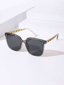 1 Cặp Kính vuông thời trang thanh lịch bằng Polycarbonat (PC) cho nữ, phù hợp cho cuộc sống hàng ngày và chụp ảnh Trang phục cơ bản hợp thời trang Thu Đông cho phụ nữ Quần áo công sở Quà tặng giản dị Phụ kiện đi biển cho phụ nữ Kính râm thời trang - Nhiều màu - Xem 3