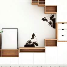 Cow Window Decal Cow Wall Sticker Fun Farm Room Decor Cute Cow Window Sticker Realistic Peek-A-Boo Cow Print Sticker Bedroom Window Decal Living Room Door Farm Kitchen Decor - Multicolor - View 2