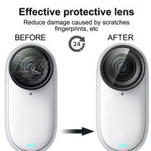 Vỏ bảo vệ ống kính Insta360 GO 3S, lớp phủ chống sương mù, kính cường lực quang học, nắp ống kính, chống trầy xước, vỏ bảo vệ cho phụ kiện máy ảnh thể thao GO3S (Kính) - Dành cho Insta360GO3S - Xem 3