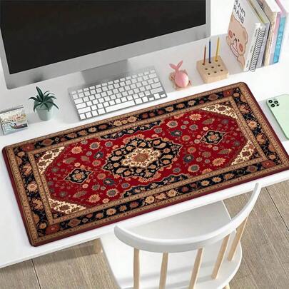 Bohemian Mouse Pad - Rubber Gaming Keyboard Desk Pad With Anti-Slip Base And Sewn Edges, Suitable For Home Office And Gaming Work Back To School Gaming Mouse Pad