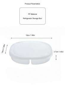 1 hộp đựng thực phẩm tươi PP cho tủ lạnh, hộp đựng thực phẩm bằng nhựa bền -20-120°C, hộp đựng thực phẩm đa năng cho tủ lạnh, hộp đựng giòn để bảo quản và đông lạnh thịt, rau, nông sản tươi - trắng - Xem 3