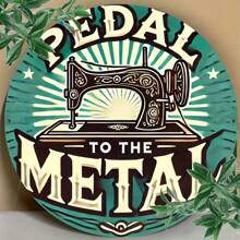 脚踏金属缝纫主题 - 耐用的金属墙面装饰，适合室内使用，非常适合裁缝、女裁缝和缝纫爱好者 上、下、左、右不同的孔位置随机发货 - 彩色 - 查看 7