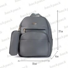 Women's Medium Faux Leather Backpack Bag NEW2024 - 灰色 - 查看 1