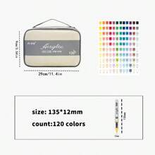 120-Color Direct-Liquid Acrylic Marker Pens With Brush Tips, Portable Carrying Case, Suitable For Wood, Canvas, Stone, Rock Art, Glass, Ceramics, Student Painting, Art & Craft DIY