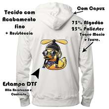 Moletom Inverno Canguru Blusa De Frio Confortável Com Capuz Patinho Feliz Costas