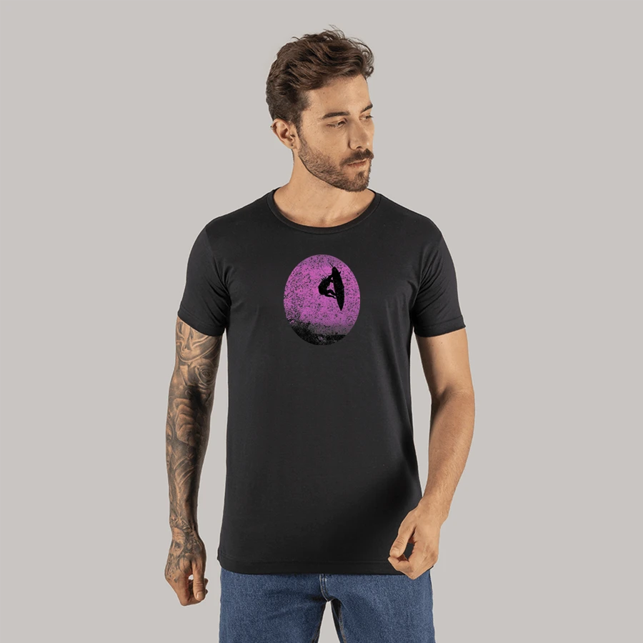 T-Shirt Cotton T-Shirt 30.1 Fashion Streetwear Comfortable Board - màu đen - Xem 1