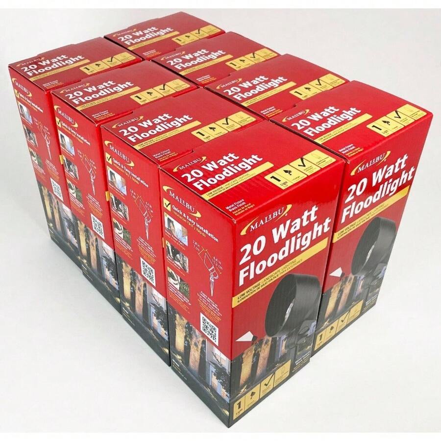 8 PACK Malibu 9604 20W Landscape Light Outdoor Floodlight