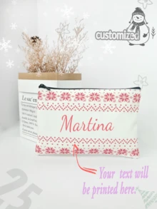 1 st. op maat gemaakte dames portemonnee, make-up tas, sieraden organizer, multifunctionele tas, ruit & letter print, lichtgewicht, kerstcadeau, uniek doe-het-zelf