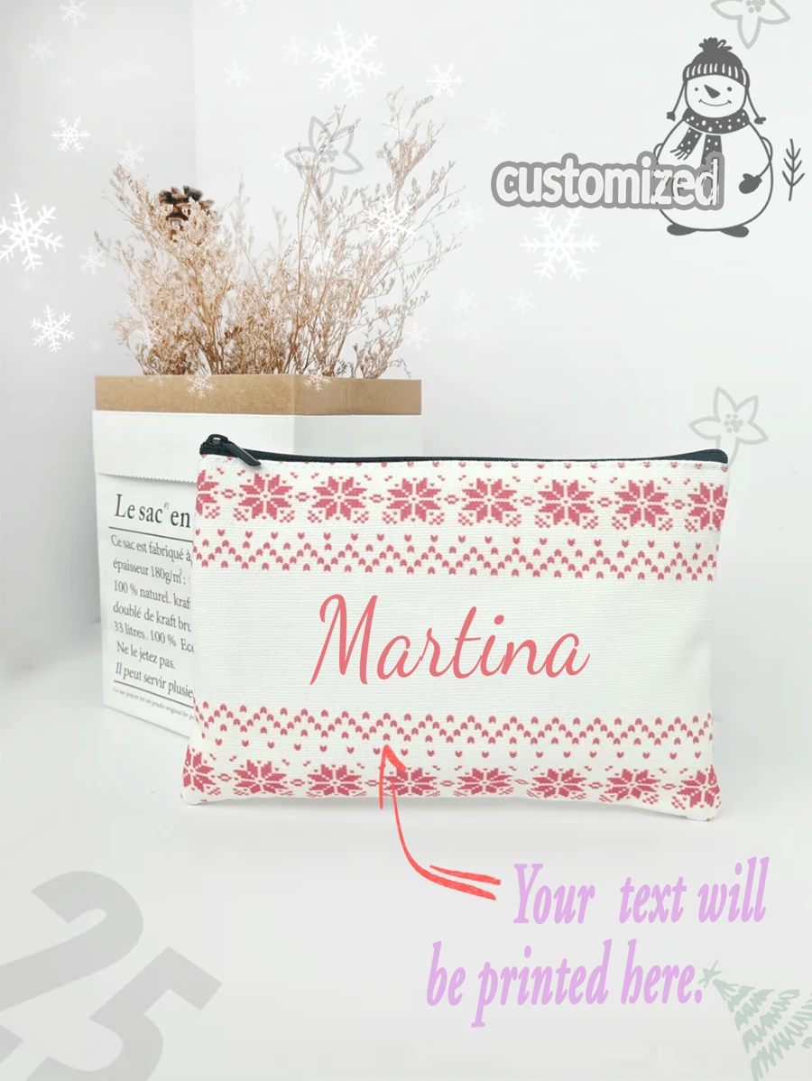 1 st. op maat gemaakte dames portemonnee, make-up tas, sieraden organizer, multifunctionele tas, ruit & letter print, lichtgewicht, kerstcadeau, uniek doe-het-zelf