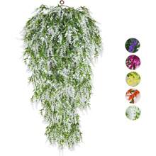 1 件装人造薰衣草植物悬挂竹叶藤花束房间装饰秋季装饰花束假植物用于秋季装饰婚礼花瓶用于家庭餐厅卧室装饰、节日生日派对配件、户外花园装饰 - 彩色 - 查看 5