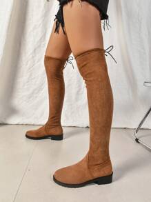 Latest Fashion Black Over-The-Knee Boot Suitable For Office Wear & Skirts, Women - Brown - View 2