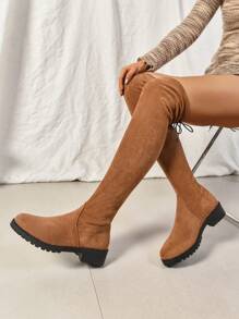 Latest Fashion Black Over-The-Knee Boot Suitable For Office Wear & Skirts, Women - Brown - View 4