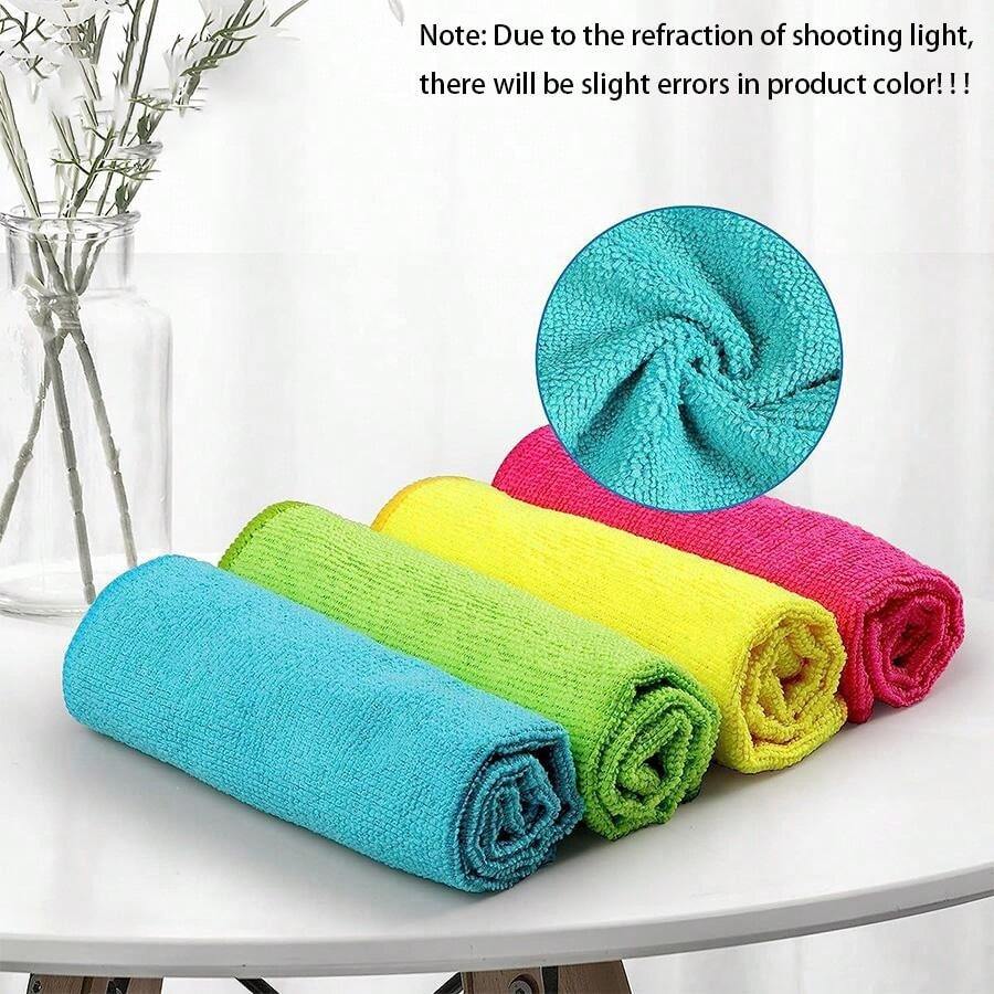 5/10Pack MultiColor Microfiber Cleaning Cloth Set, Size 11.8X11.8