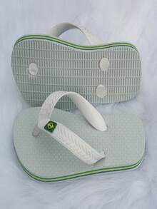 Kit 2 Pairs Of Children's Flip Flops For Boys With Comfortable Non-Slip Sole - 黑與白 - 查看 3