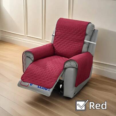 1pc Red Plaid Sofa Cushion Cover, Welding Detail, Suitable For All Seasons, Bedroom, Living Room, Office, Pet-Friendly, Anti-Dirty