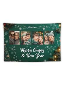 [圣诞节] 1 件个性化照片挂毯 - 生动的印刷，量身定制的独特礼物设计 - 庆祝周年纪念日、生日、婚礼等 - 徽标选项、时尚家居装饰、房间旗帜、房间装饰、挂毯、墙壁艺术 - 彩色 - 查看 12