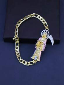 Pulsera de la Santa Muerte, joyería religiosa clásica, regalo navideño, adecuado tanto para hombres como para mujeres